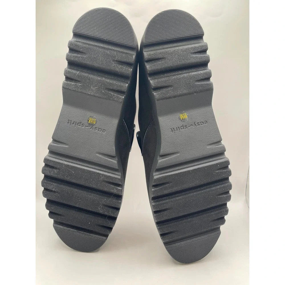 Easy Spirit Halsey 2 Womens Black Microsuede Slip On Loafers Size 11 M
